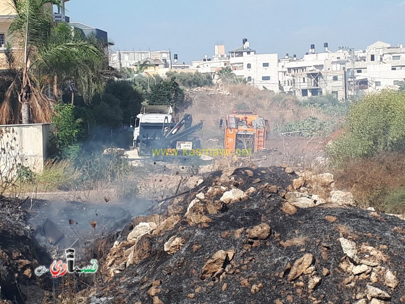 كفرقاسم : اندلاع حريق في ساحات مفتوحة في المنطقة الجنوبية وطواقم الاطفاء والاهالي يسيطرون على الحريق